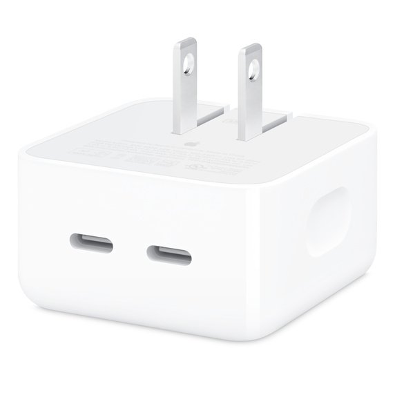 Apple 35W Dual USB-C Fast Charger - Compact Power Adapter for iPhone, iPad, MacBook & More