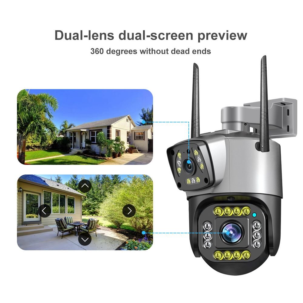 SPEED-X SPZ-702 Wireless Dual Lens 4MP Outdoor Camera with Color Night Vision
