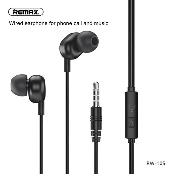 REMAX Stereo Handsfree RW 105 - High-Quality Earphones with Noise Isolation