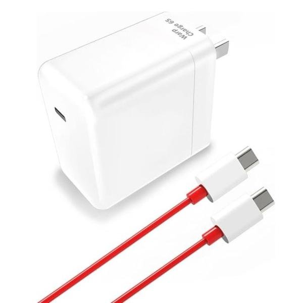 OnePlus 65W Warp Charge Adapter with Type-C Cable - Fast Charging