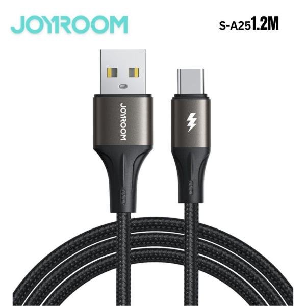 JOYROOM S-A25 Light-Speed 3A Fast Charging Data Cable - USB-A to Type-C (1.2m, Black)